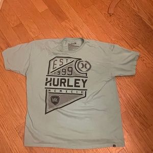 Hurley Logo Established MCMXCIX Green T-Shirt Size